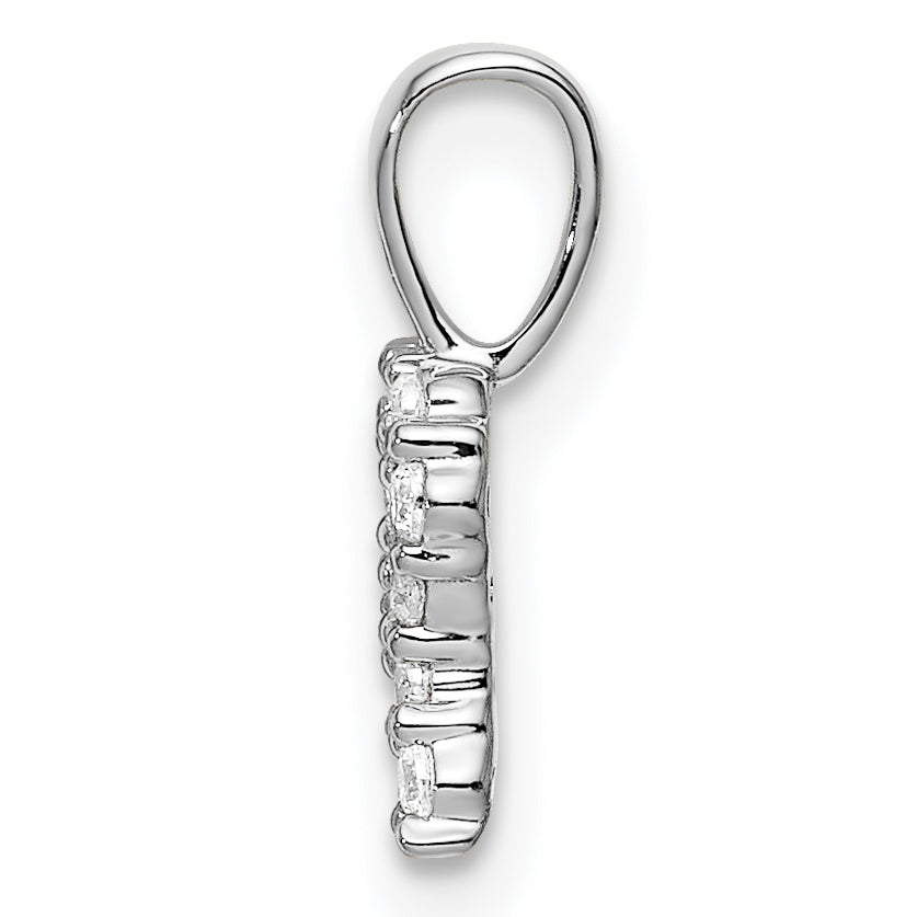 14k White Gold 1/8 Ct. Lab Grown Diamond VS/SI+ G+ Letter R Initial Pendant