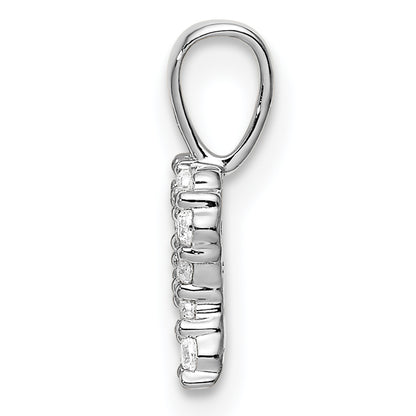 14k White Gold 1/8 Ct. Lab Grown Diamond VS/SI+ G+ Letter R Initial Pendant