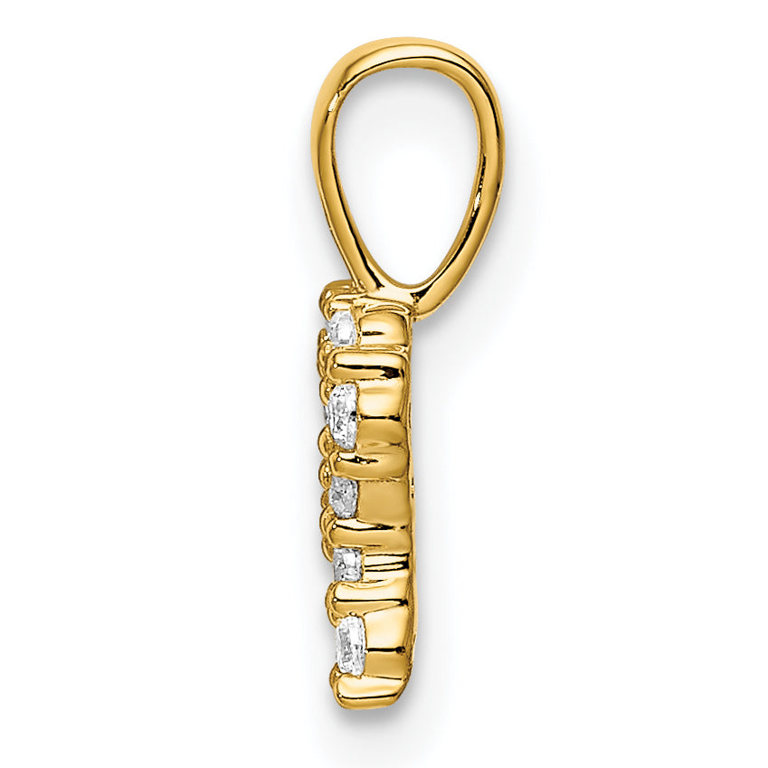 14k Yellow Gold 1/8 Ct. Lab Grown Diamond VS/SI+ G+ Letter R Initial Pendant