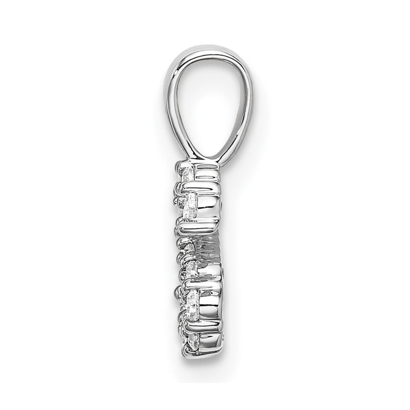 14k White Gold 1/8 Ct. Lab Grown Diamond VS/SI+ G+ Letter S Initial Pendant