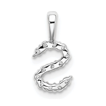 14k White Gold 1/8 Ct. Lab Grown Diamond VS/SI+ G+ Letter S Initial Pendant