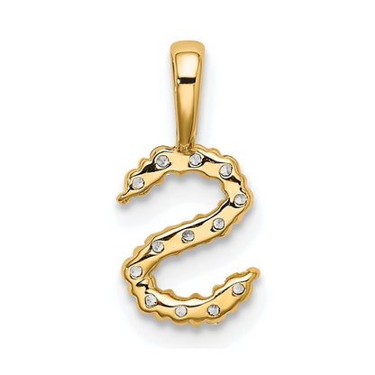 14k Yellow Gold 1/8 Ct. Lab Grown Diamond VS/SI+ G+ Letter S Initial Pendant
