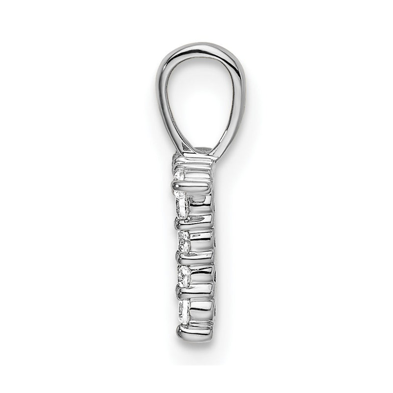 14k White Gold 1/10 Ct. Lab Grown Diamond VS/SI+ G+ Letter T Initial Pendant