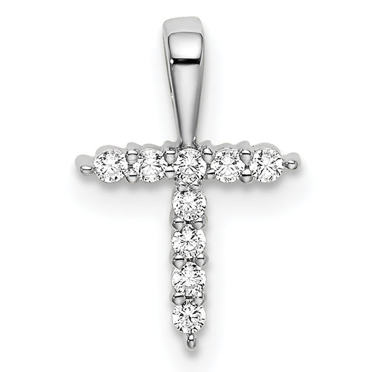 14k White Gold 1/10 Ct. Lab Grown Diamond VS/SI+ G+ Letter T Initial Pendant