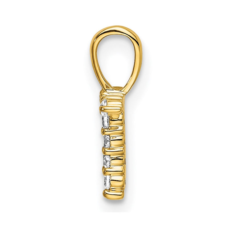 14k Yellow Gold 1/10 Ct. Lab Grown Diamond VS/SI+ G+ Letter T Initial Pendant