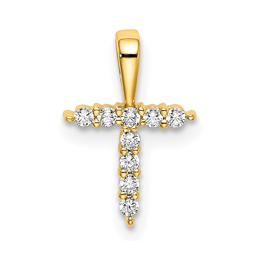 10k Yellow Gold Lab Grown VS/SI+ G+ Diamond Letter T Initial Pendant