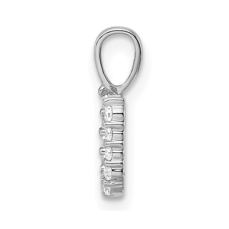 14k White Gold 1/8 Ct. Lab Grown Diamond VS/SI+ G+ Letter U Initial Pendant