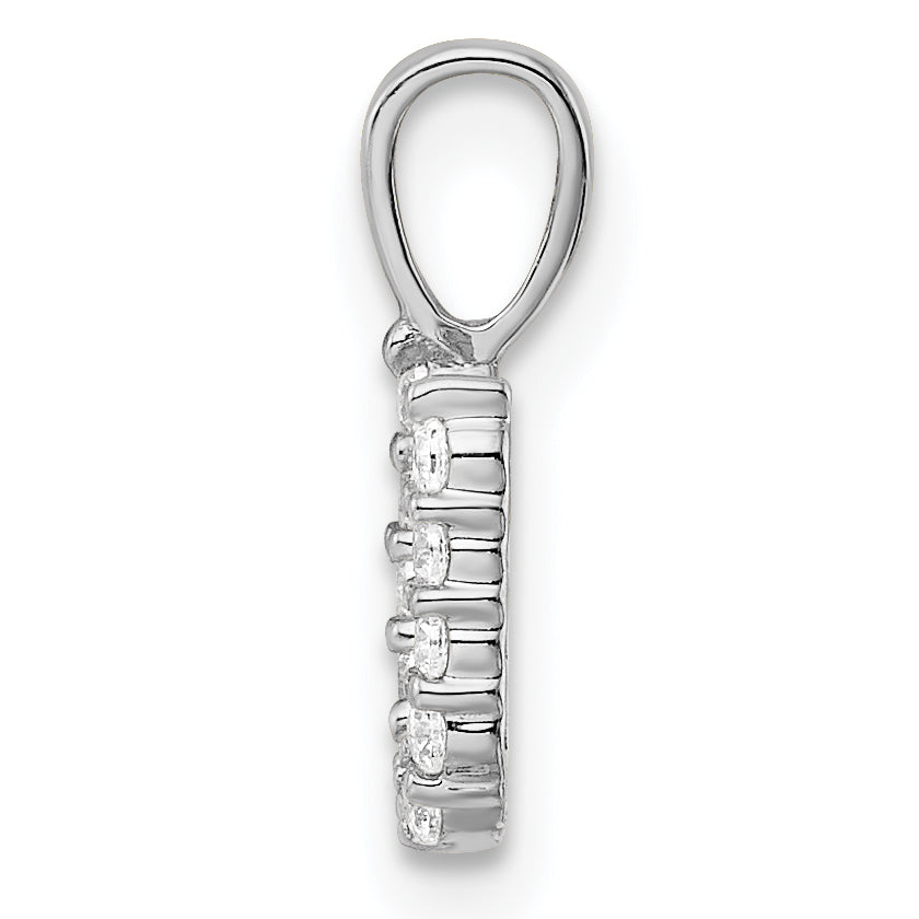 14k White Gold 1/8 Ct. Lab Grown Diamond VS/SI+ G+ Letter U Initial Pendant