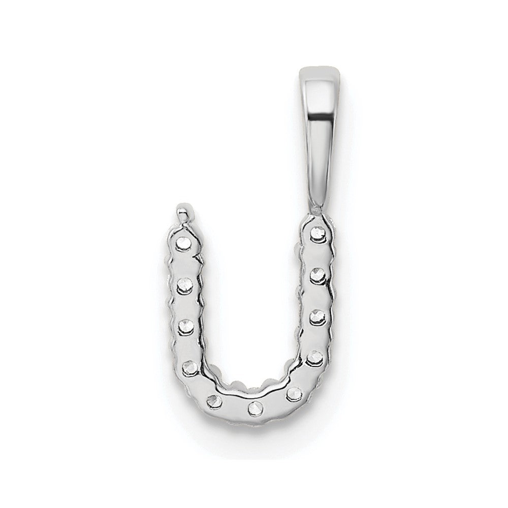 14k White Gold 1/8 Ct. Lab Grown Diamond VS/SI+ G+ Letter U Initial Pendant
