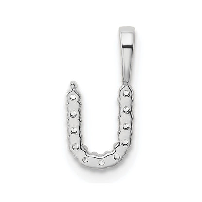 14k White Gold 1/8 Ct. Lab Grown Diamond VS/SI+ G+ Letter U Initial Pendant