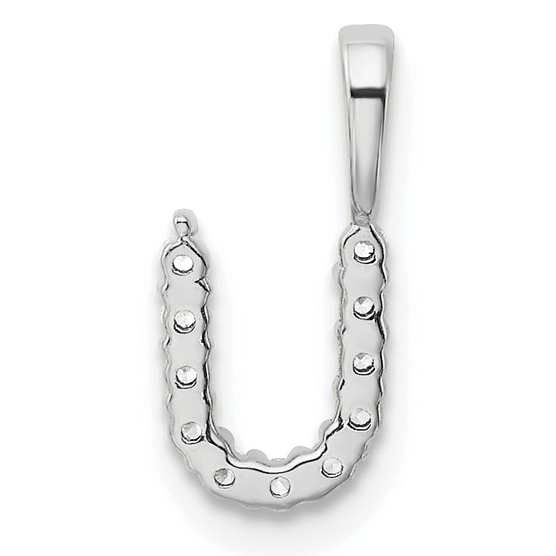 14k White Gold 1/8 Ct. Lab Grown Diamond VS/SI+ G+ Letter U Initial Pendant