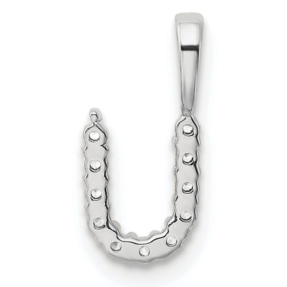 14k White Gold 1/8 Ct. Lab Grown Diamond VS/SI+ G+ Letter U Initial Pendant