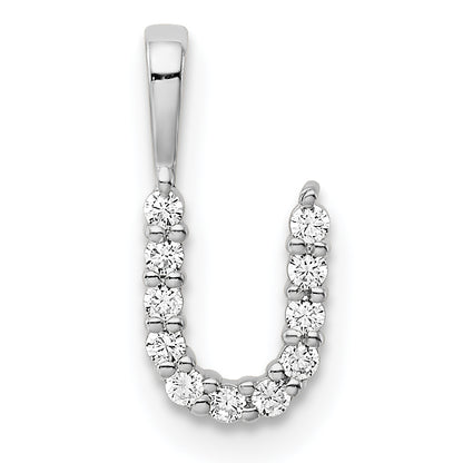 14k White Gold 1/8 Ct. Lab Grown Diamond VS/SI+ G+ Letter U Initial Pendant