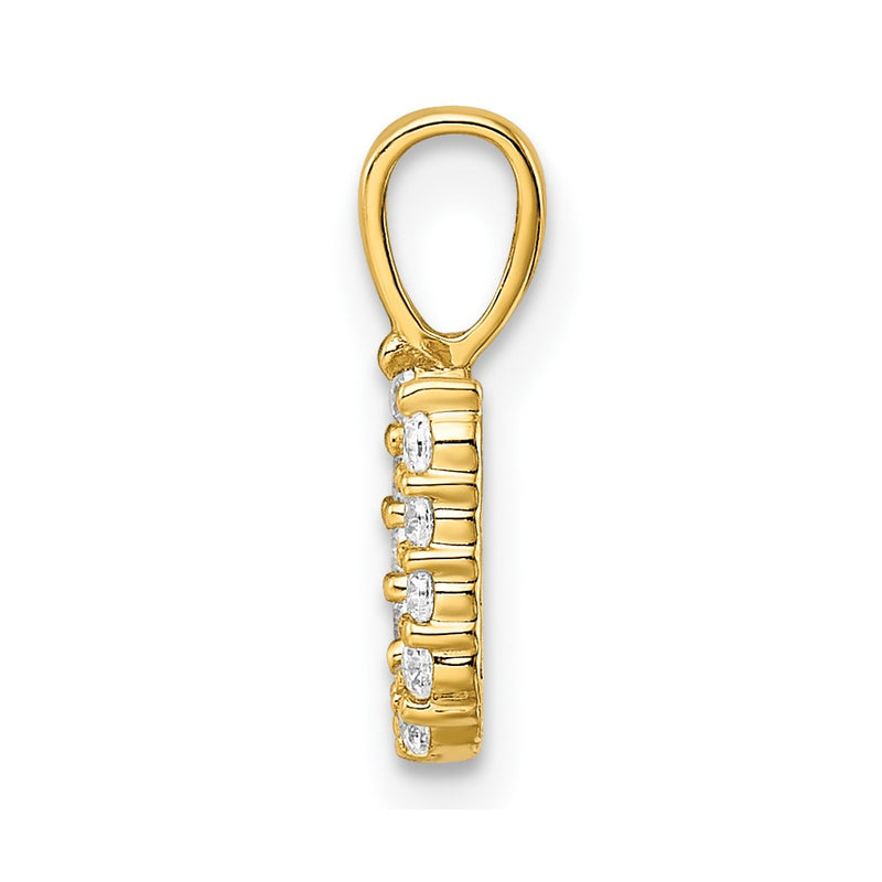14k Yellow Gold 1/8 Ct. Lab Grown Diamond VS/SI+ G+ Letter U Initial Pendant