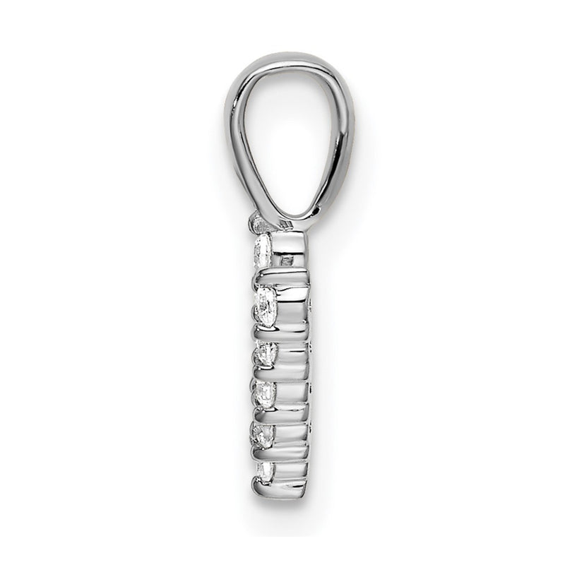 14k White Gold 1/10 Ct. Lab Grown Diamond VS/SI+ G+ Letter V Initial Pendant