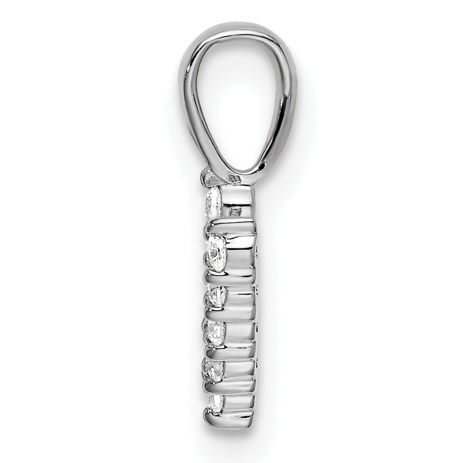14k White Gold 1/10 Ct. Lab Grown Diamond VS/SI+ G+ Letter V Initial Pendant