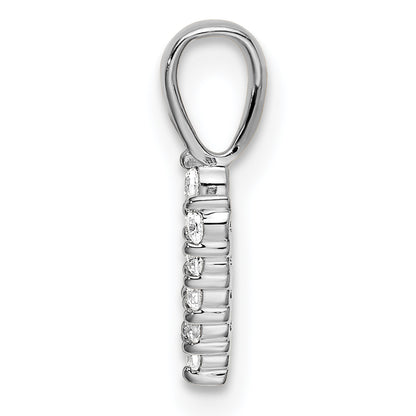 14k White Gold 1/10 Ct. Lab Grown Diamond VS/SI+ G+ Letter V Initial Pendant