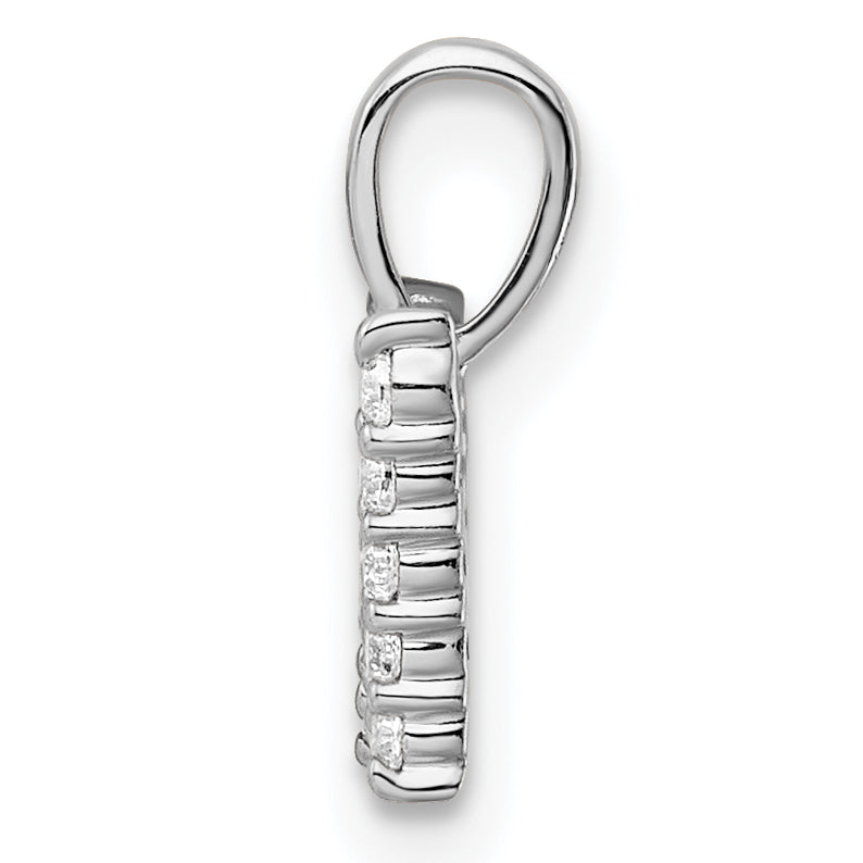 14k White Gold 1/6 Ct. Lab Grown Diamond VS/SI+ G+ Letter W Initial Pendant