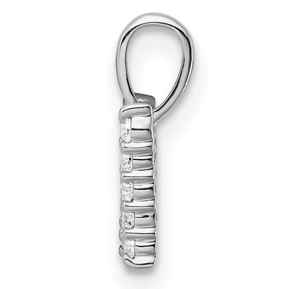 14k White Gold 1/6 Ct. Lab Grown Diamond VS/SI+ G+ Letter W Initial Pendant