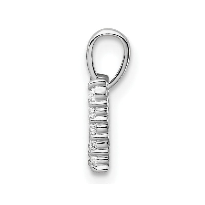 14k White Gold 1/6 Ct. Lab Grown Diamond VS/SI+ G+ Letter W Initial Pendant