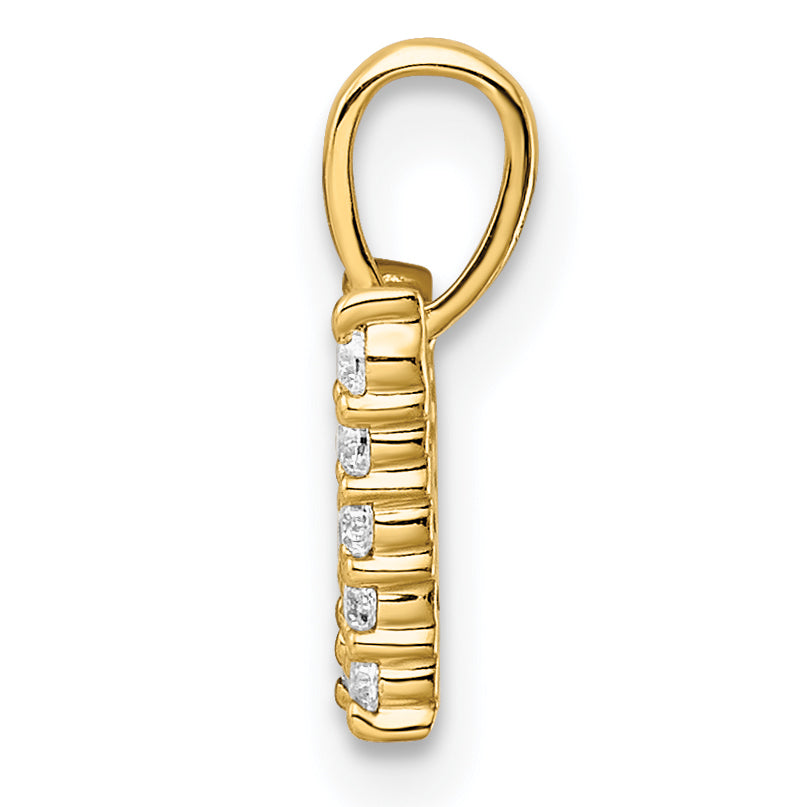14k Yellow Gold 1/6 Ct. Lab Grown Diamond VS/SI+ G+ Letter W Initial Pendant