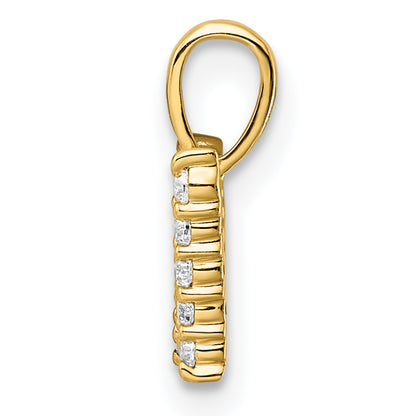14k Yellow Gold 1/6 Ct. Lab Grown Diamond VS/SI+ G+ Letter W Initial Pendant