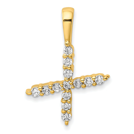 14k Yellow Gold 1/8 Ct. Lab Grown Diamond VS/SI+ G+ Letter X Initial Pendant