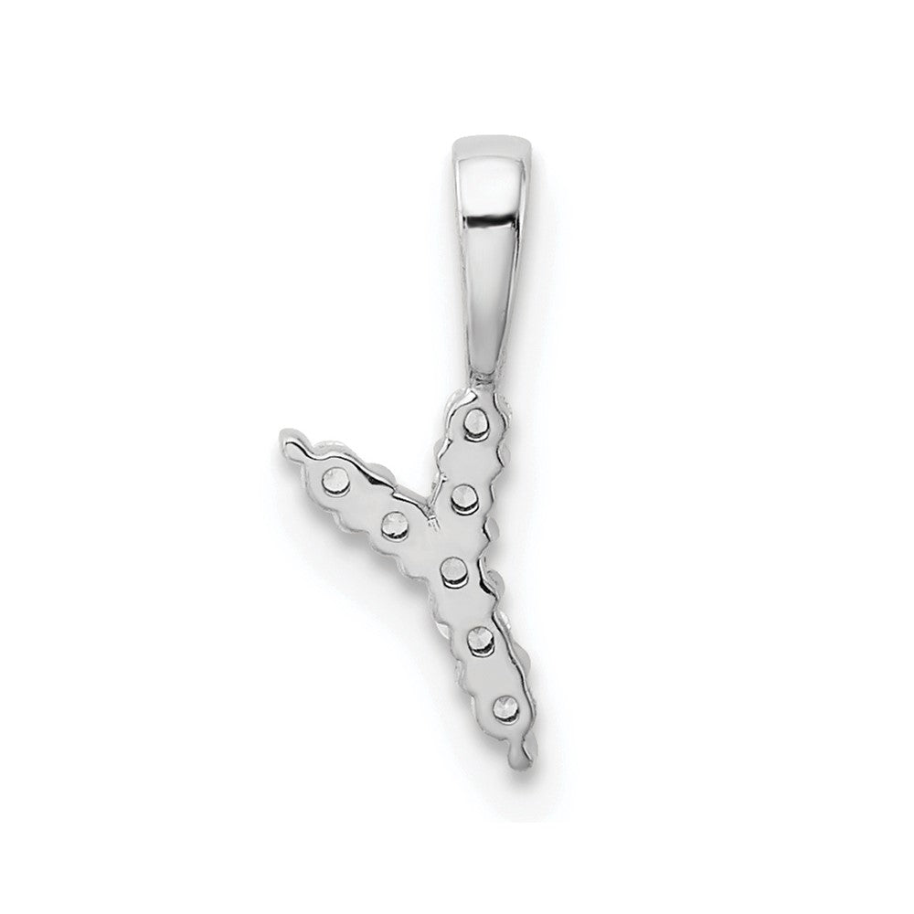 14k White Gold 1/15 Ct. Lab Grown Diamond VS/SI+ G+ Letter Y Initial Pendant
