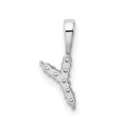 14k White Gold 1/15 Ct. Lab Grown Diamond VS/SI+ G+ Letter Y Initial Pendant