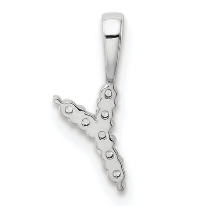 14k White Gold 1/15 Ct. Lab Grown Diamond VS/SI+ G+ Letter Y Initial Pendant