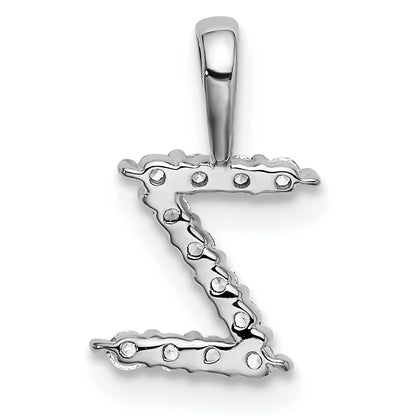 14k White Gold 1/8 Ct. Lab Grown Diamond VS/SI+ G+ Letter Z Intitial Pendant