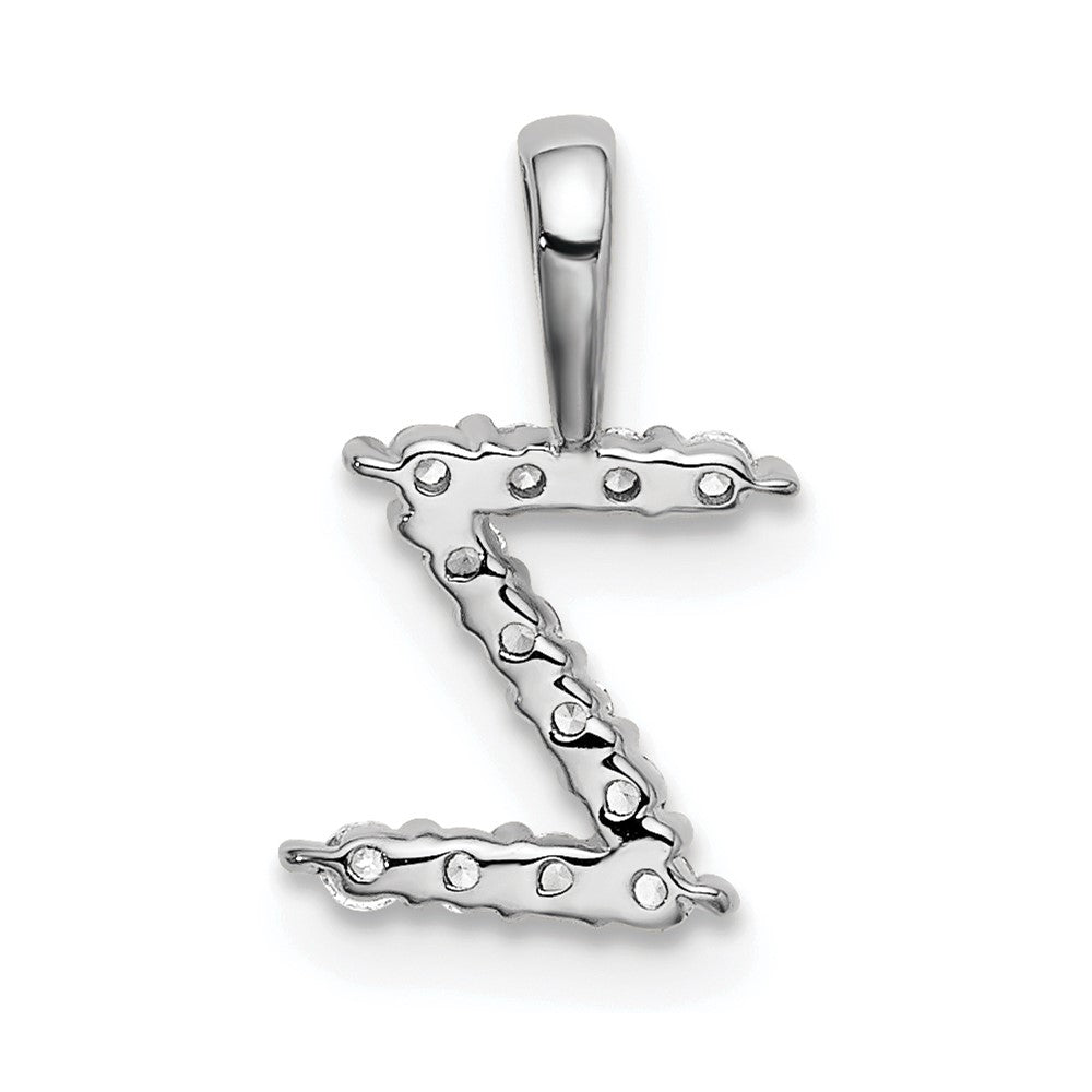 14k White Gold 1/8 Ct. Lab Grown Diamond VS/SI+ G+ Letter Z Intitial Pendant