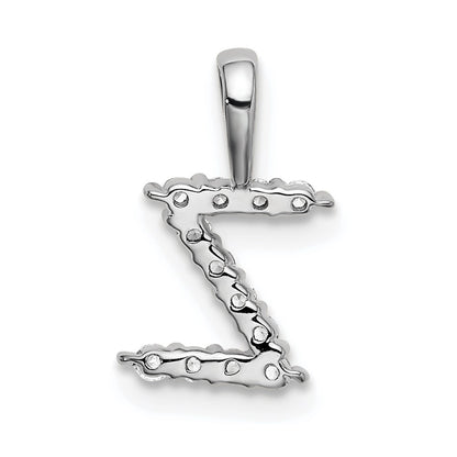 14k White Gold 1/8 Ct. Lab Grown Diamond VS/SI+ G+ Letter Z Intitial Pendant