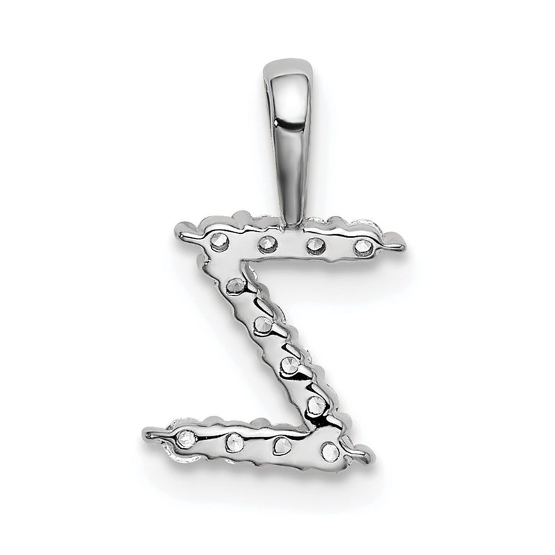 14k White Gold 1/8 Ct. Lab Grown Diamond VS/SI+ G+ Letter Z Intitial Pendant