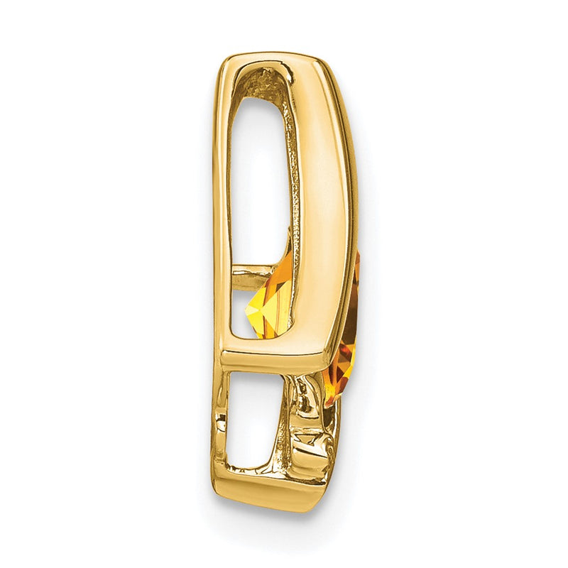 10K Yellow Gold Citrine And Diamond Pendant