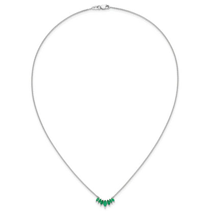 14k White Gold Marquise Emerald 18 inch Necklace