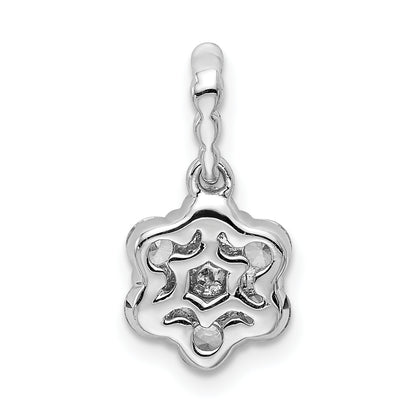 14K White Gold Lab Grown Diamond VS/SI+ G+ Floral Pendant
