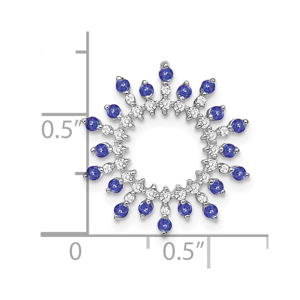 14k White Gold 14k White Gold Tanzanite and Diamond Snowflake Chain Slide