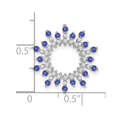 14k White Gold 14k White Gold Tanzanite and Diamond Snowflake Chain Slide