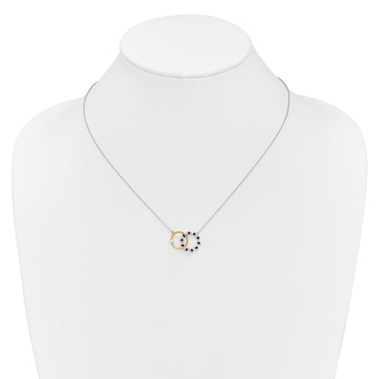 14k Two-Tone Gold Ruby and Real Diamond 18in. Circles Necklace