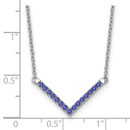 14K White Gold Tanzanite 18In. V Necklace