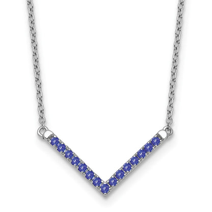 14K White Gold Tanzanite 18In. V Necklace