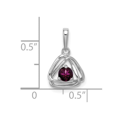 14k White Gold 14k White Gold Rhodolite Garnet Triangle Pendant