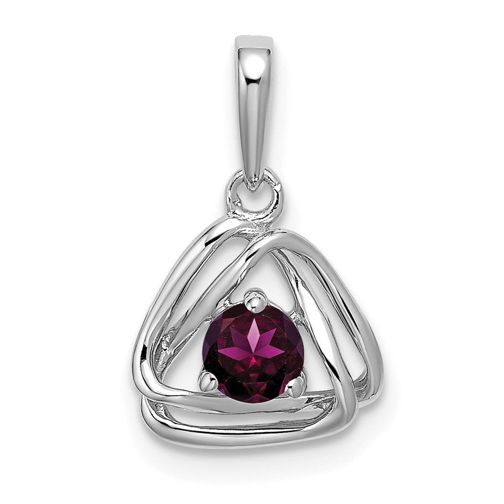 14k White Gold 14k White Gold Rhodolite Garnet Triangle Pendant