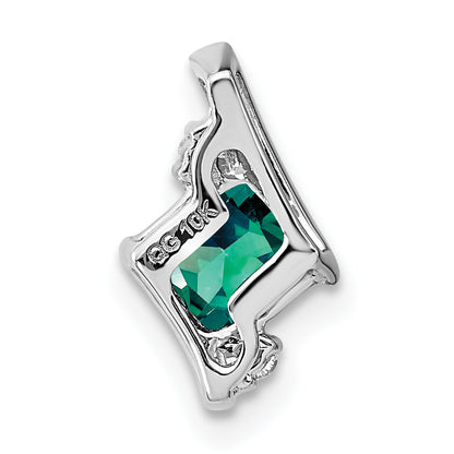 10K White Gold Cushion Cr. Alexandrite And Diamond Chain Slide