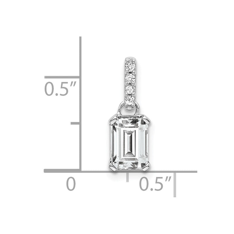 10K White Gold Topaz And Diamond Pendant