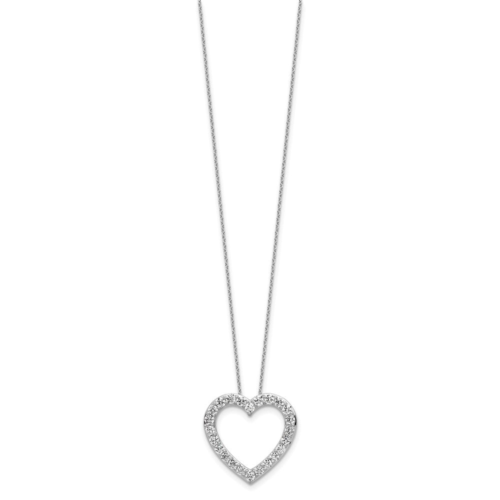14K White Gold 1.39Ct Vs/Si+ G+ Lab Grown Diamond Heart Necklace