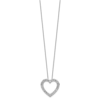 14K White Gold 1.39Ct Vs/Si+ G+ Lab Grown Diamond Heart Necklace