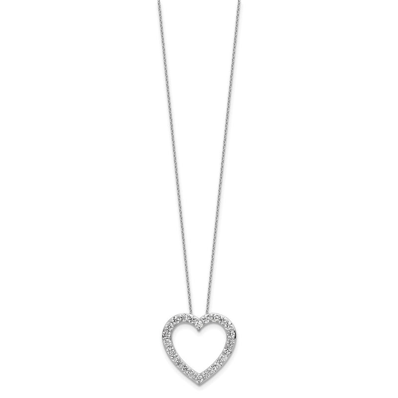 14K White Gold 1.39Ct Vs/Si+ G+ Lab Grown Diamond Heart Necklace