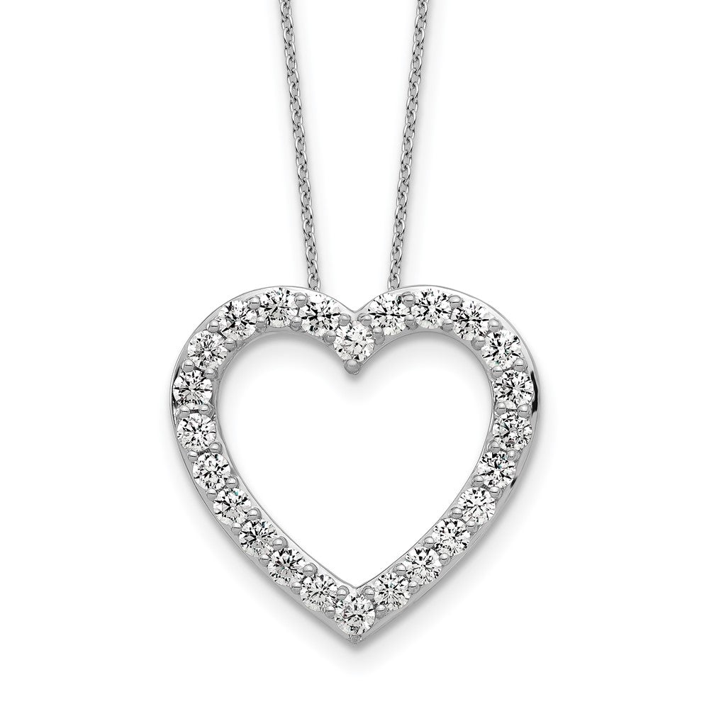 14K White Gold 1.39Ct Vs/Si+ G+ Lab Grown Diamond Heart Necklace
